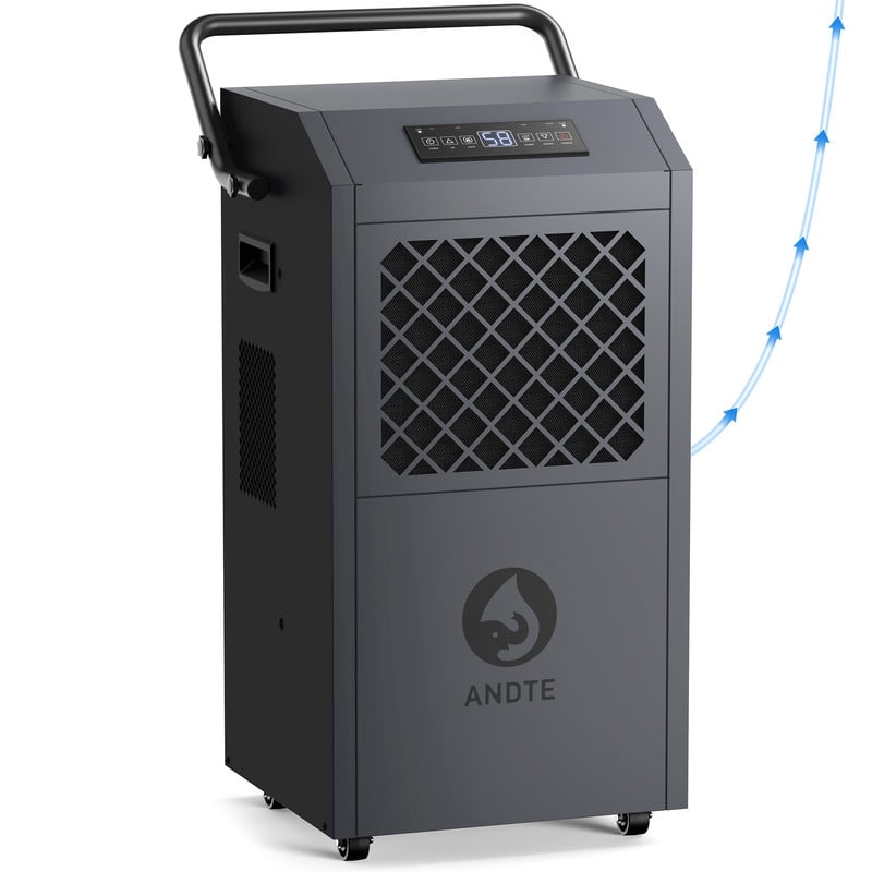 190 pt. 6500 sq.ft. Heavy Duty Bucketless Commercial Dehumidifier in Gray, with Pump