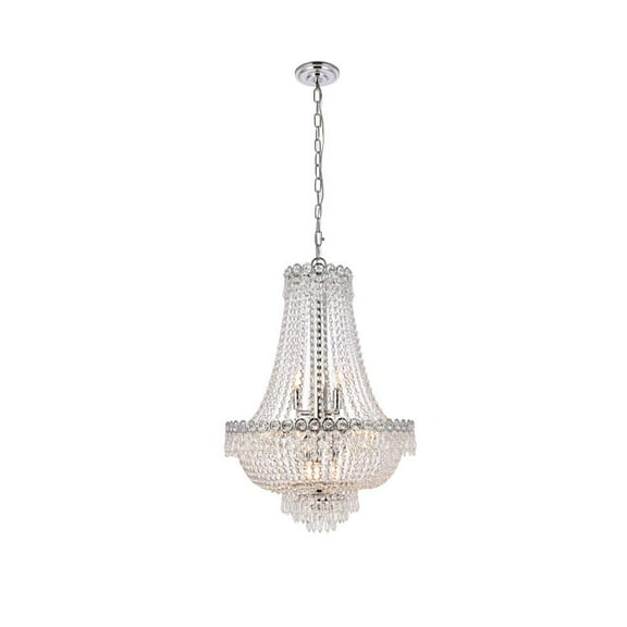 1900 Century Collection Chandelier D:20in H:26in Lt:12 Chrome Finish (Royal Cut Crystals)