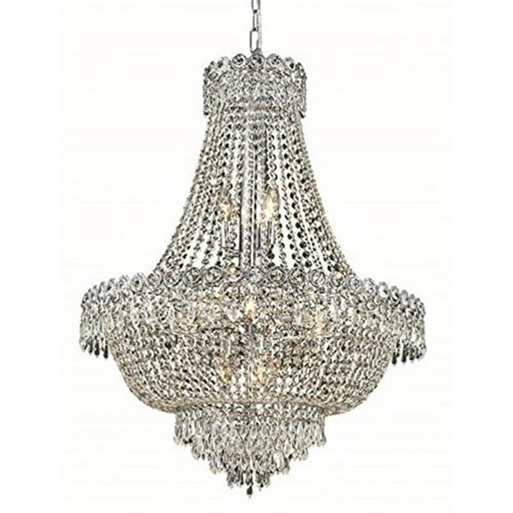 1900 Century Collection Chandelier D:24in H:30in Lt:12 Chrome Finish (Royal Cut Crystals)