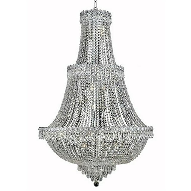 1900 Century Collection Chandelier D:30in H:48in Lt:17 Chrome Finish (Royal Cut Crystals)
