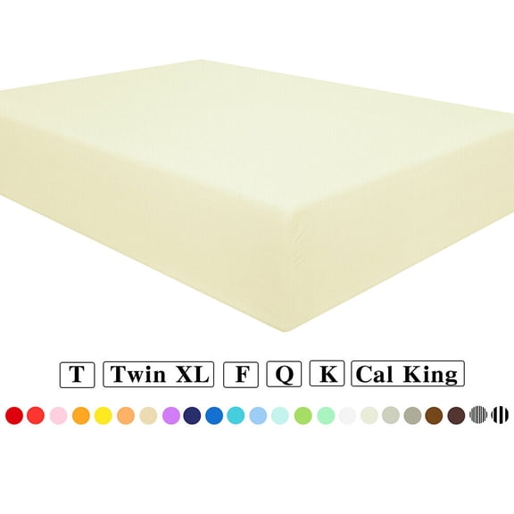 1900 Count Ultra Soft Fitted Sheet 15" Deep Pocket Fully Elastic Wrinkle Free