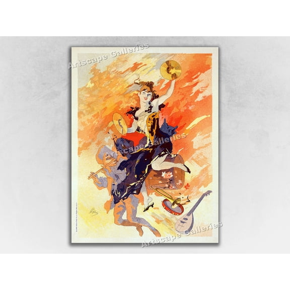 1900 La Musique The Music Jules Cheret French Art Nouveau Art, Unframed Poster