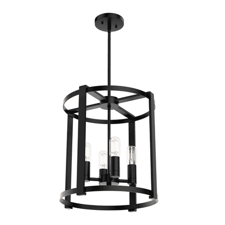 19003-Hunter Fans-Astwood 4-Light Lantern Chandelier in Caged Style-16 Inches Wide by 25.5 Inches High-Matte Black Finish