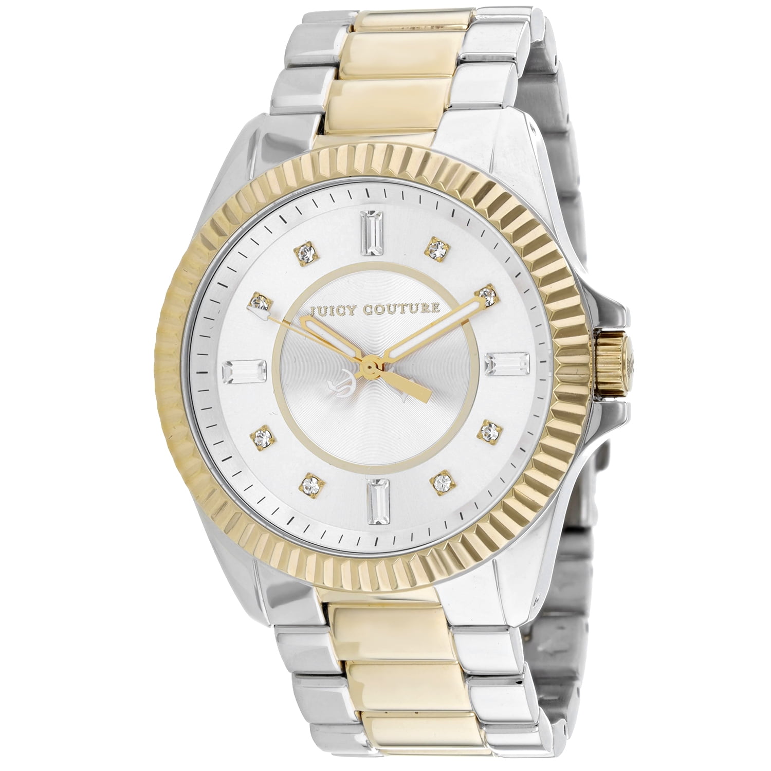 1900928 Women's Stella Swarovski Crystals Silver Dial Two Tone