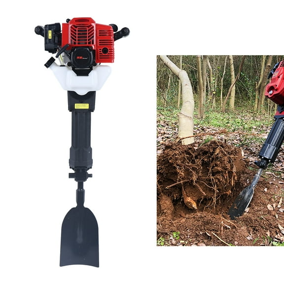 1900W Handheld Trencher Digger Machine 52CC 2Stroke Garden Tree Digger Digging Machine for Forestry Seedlings, Orchard Supports, Vegetable Planting