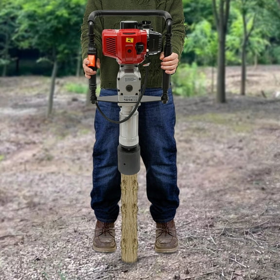 1900W Pile Driver, 52CC Post Driver, Two Stroke Post Driver For A Series Of Piling Projects With 3 Post Driving-head