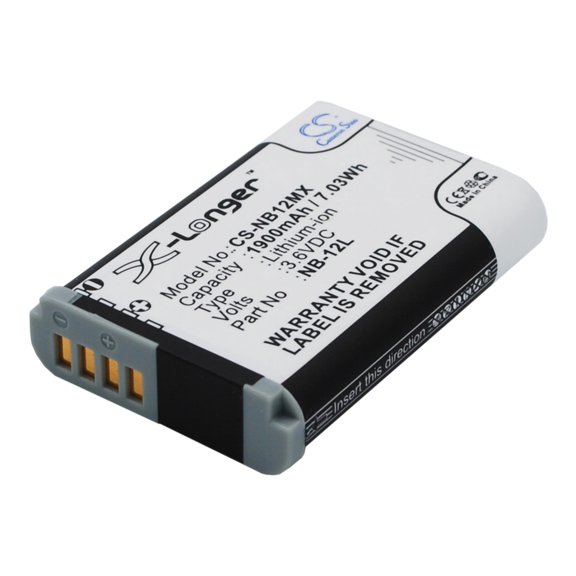 1900mAh NB-12L Battery for Canon LEGRIA Mini X, PowerShot G1X Mark ?, PowerShot N100, VIXIA Mini X