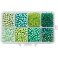 thumbnail image 1 of 1900pcs 6/0 Glass Seed Beads 8 Green Colors Pony Beads 4mm Mini Spacer Beads Loose Craft Beads for Wristlet Bracelet Earring Necklace Jewelry DIY Art Craft Keychain Making, 1.5mm Hole, 1 of 9