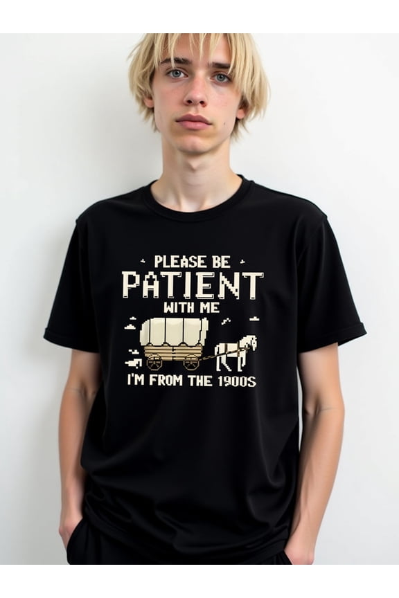 1900s Humor T-Shirt Men Crew neck T-shirts black 2026 graphic Everyday and weekend wear Soft and comfortable Retro Unisex Shirt Cotton tshirts