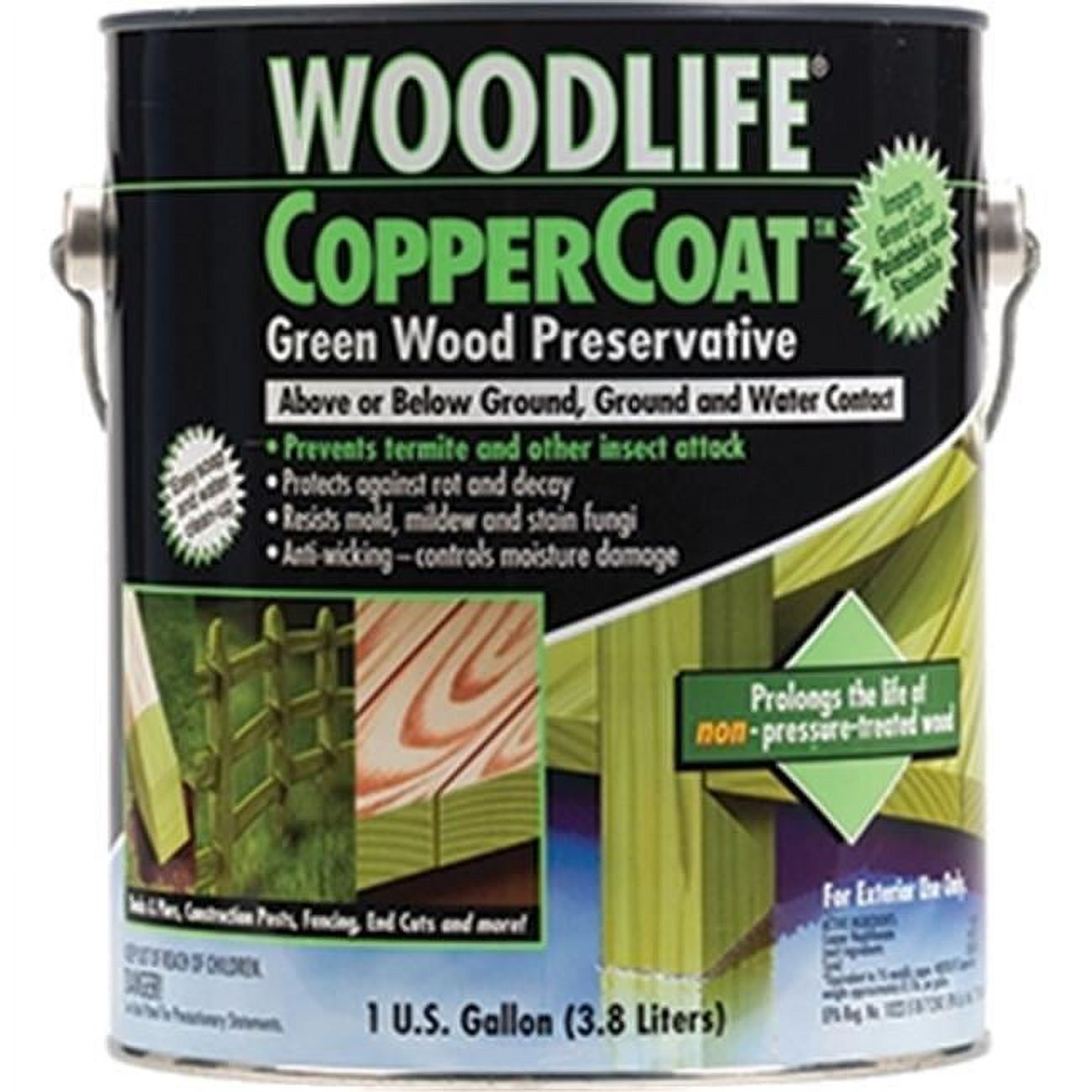 1901 1 Gallon Woodlife Coppercoat Green Wood Preservative Less Than 350