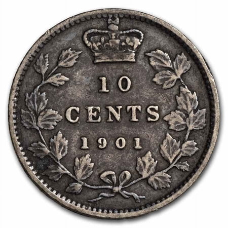 1901 Canada Silver 10 Cents Victoria XF