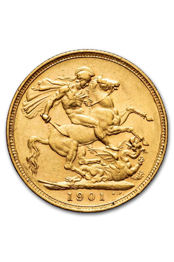 1901-M Australia Gold Sovereign Veil Head Victoria AU