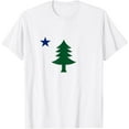 thumbnail image 1 of 1901 Old First Flag of Maine Pine Tree and Star T-Shirt, 1 of 2