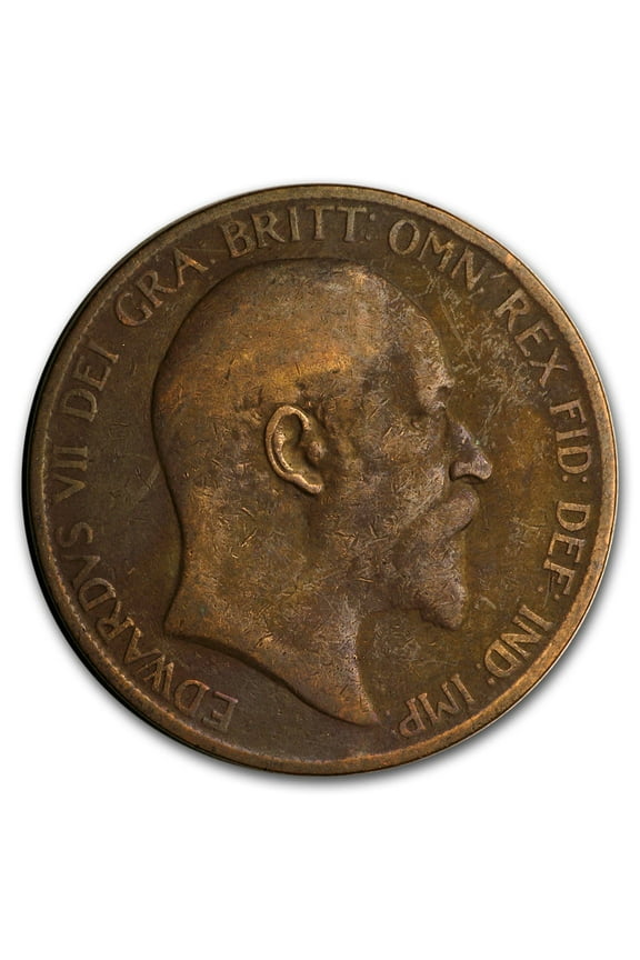 1902-1910 Great Britain Large Penny Edward VII Avg Circ