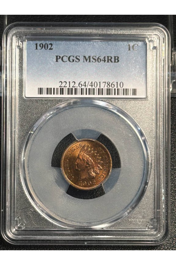 1902 Indian Cent PCGS MS-64 RB