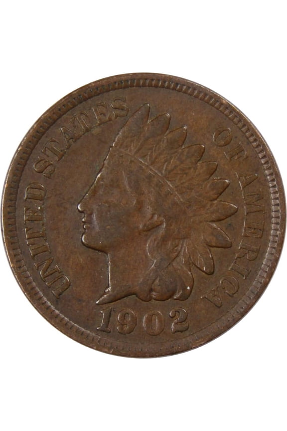 1902 Indian Head Cent VF Very Fine Bronze Penny 1c Coin Collectible