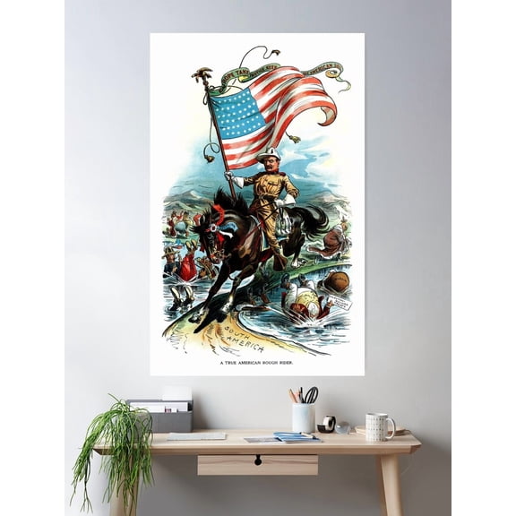 1902 Rough Rider Teddy Roosevelt Poster Wall Art, Modern Wall Decor For Living Room Bedroom, 8x12 UNFRAMED