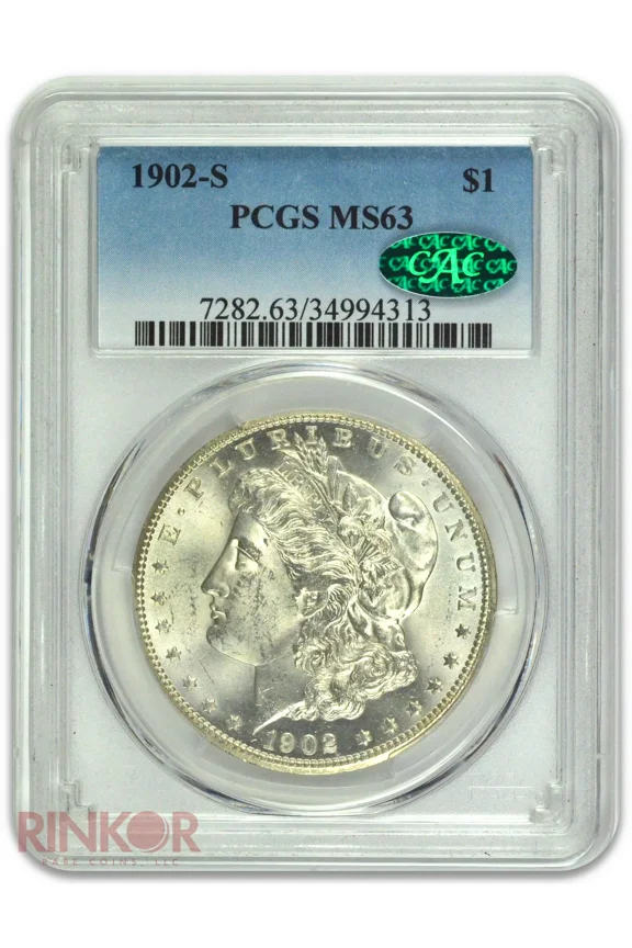1902-S $1 Morgan Dollar PCGS MS 63 CAC