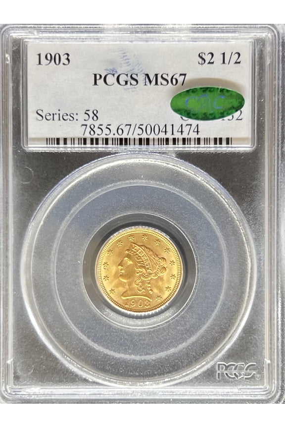 1903 $2.5 Liberty MS67 PCGS CAC (PA50041474)