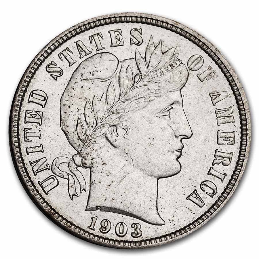 1903 Barber Dime BU