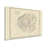 1903 Kauai Map - Vintage Kauai Map - Old Kauai Hawaii Map Territory Survey - History Map of Kauai Hawaiian Islands Wall Art Poster Print
