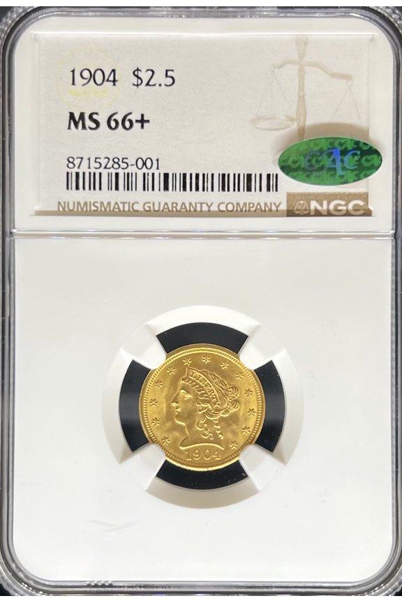 1904 $2.5 Liberty MS66+ NGC CAC (PA8715285001)
