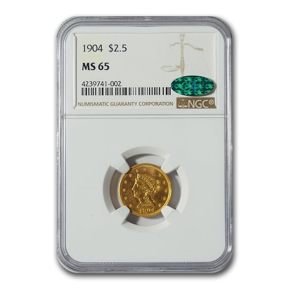 1904 $2.50 Liberty Gold Quarter Eagle MS-65 NGC CAC
