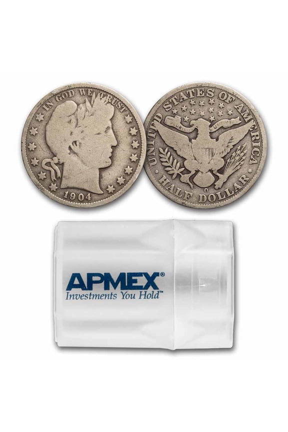 1904 Barber Half Dollar 20-Coin Roll Avg Circ