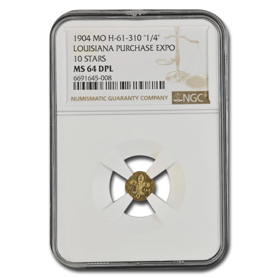 1904 Louisiana Purchase Expo Gold Token MS-64 DPL NGC (10 Stars)