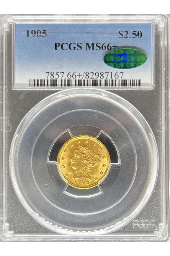 1905 $2.5 Liberty MS66+ PCGS CAC (PA82987167)