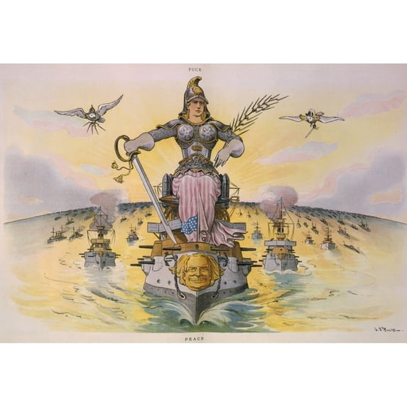 1905 Cartoon Entitled "Peace History (36 x 24)