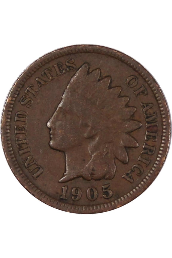 1905 Indian Head Cent F Fine Bronze Penny 1c Coin Collectible