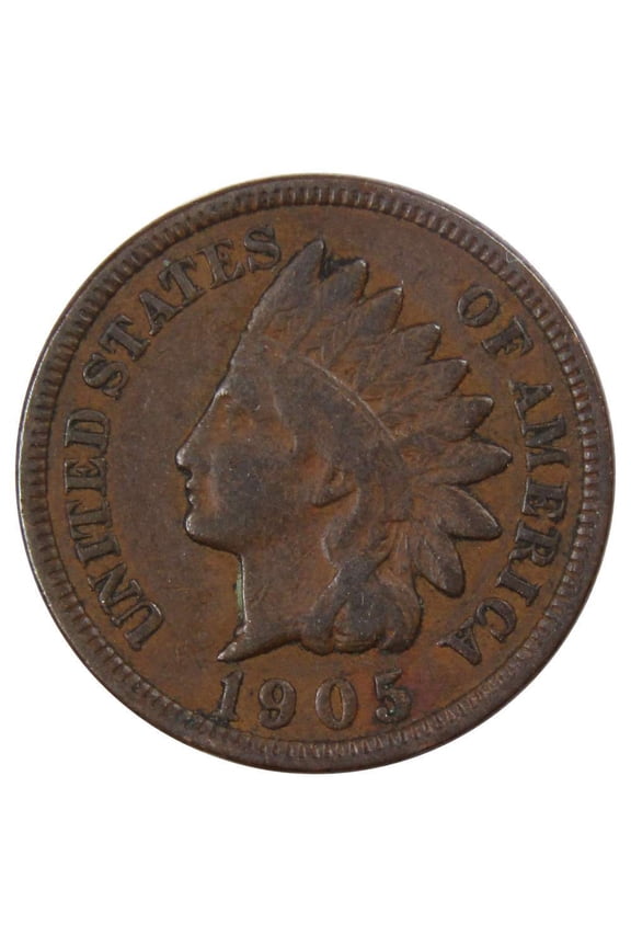 1905 Indian Head Cent VG Very Good Bronze Penny 1c Coin Collectible