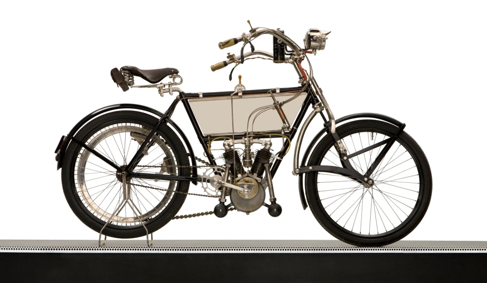 1905 Peugeot MTT2 V-twin motorcycle Canvas Art - Panoramic Images (24 x 40)