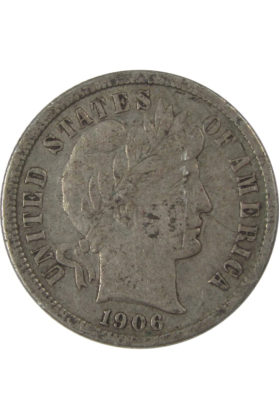 1906 Barber Dime XF EF Extremely Fine Silver 10c Coin SKU:I21116