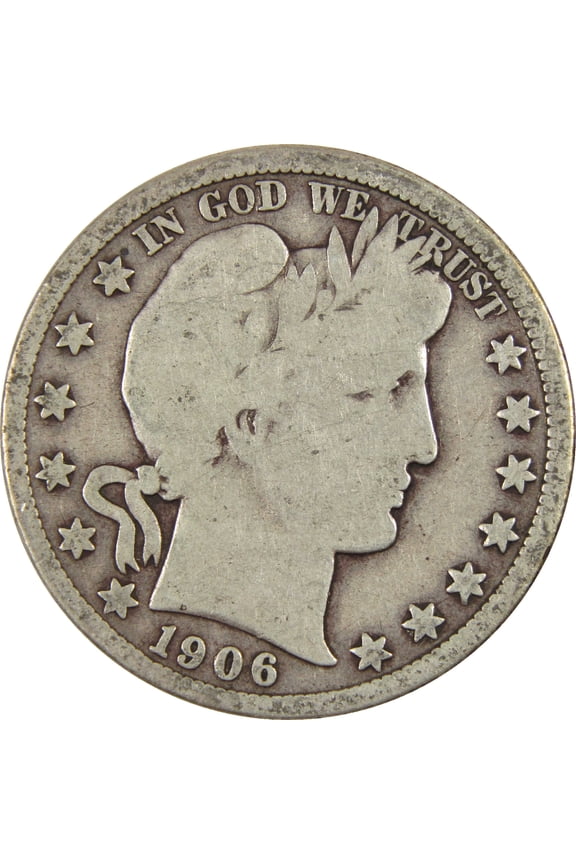 1906 D Barber Half Dollar G Good Silver 50c Coin