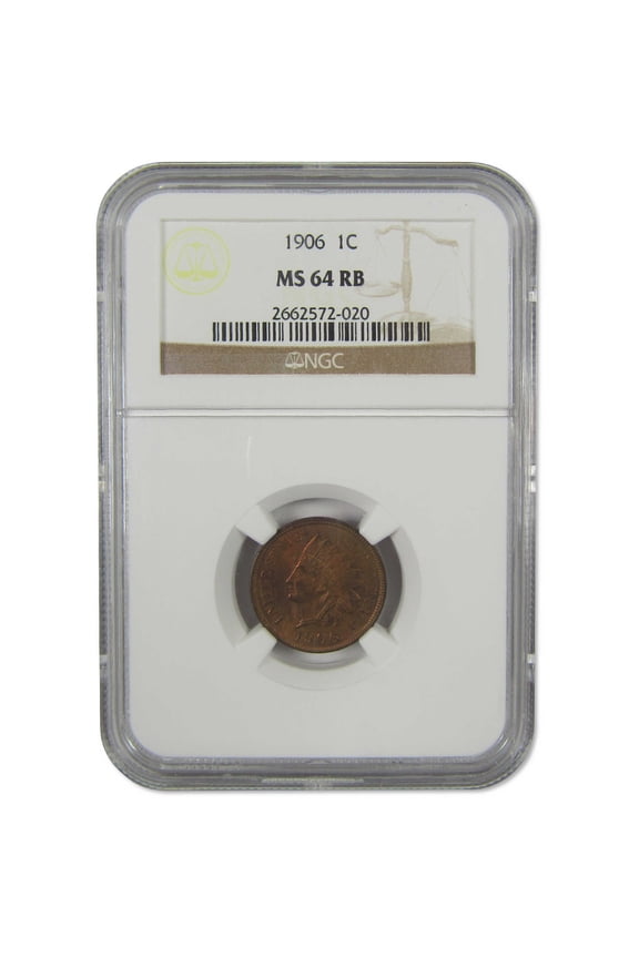 1906 Indian Head Cent MS 64 RB NGC Penny Uncirculated 1c Coin
