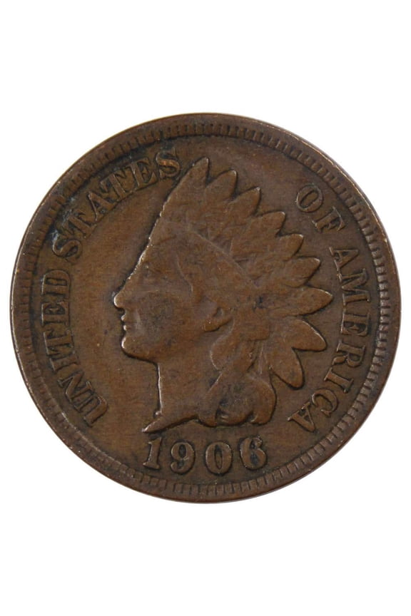 1906 Indian Head Cent VG Very Good Bronze Penny 1c Coin Collectible