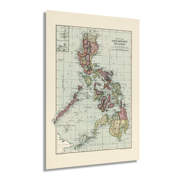 1906 Philippines Map - Vintage Map of the Philippines - History Map of Philippines Wall Decor - Old Philippines Wall Art Poster Print