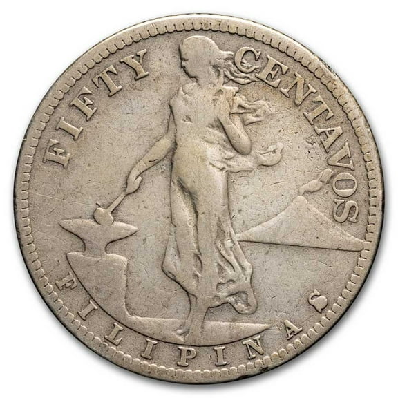 1907-1921 Philippines 50 Centavos Silver Avg Circ (Random Dates)