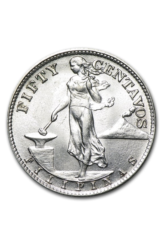 1907-1945 Philippines 50 Centavos Silver Avg Circ (Random Dates)