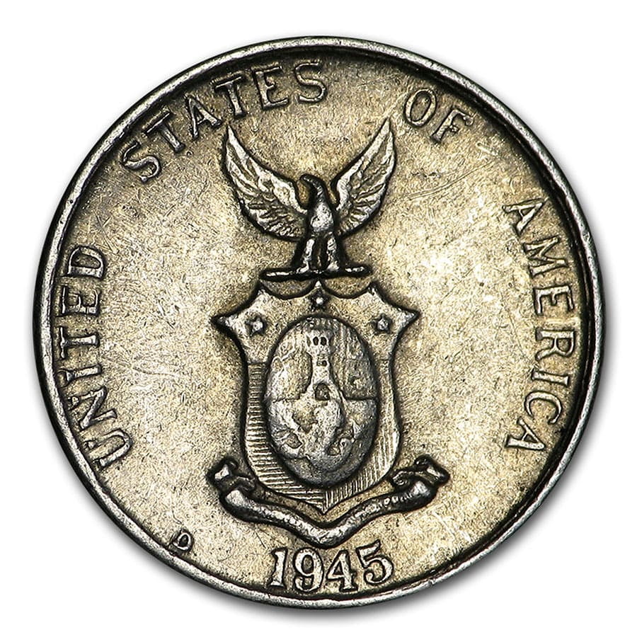 10Centavos 　シルバー　銀貨　アメリカ統治下フィリピン　1907他 1907-1946 Philippines Silver 10 Centavos Avg Circ - Walmart.com