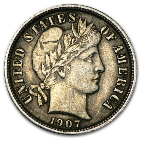 1907 Barber Dime AU
