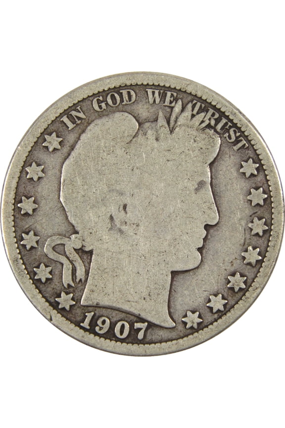 1907 D Barber Half Dollar G Good Silver 50c Coin