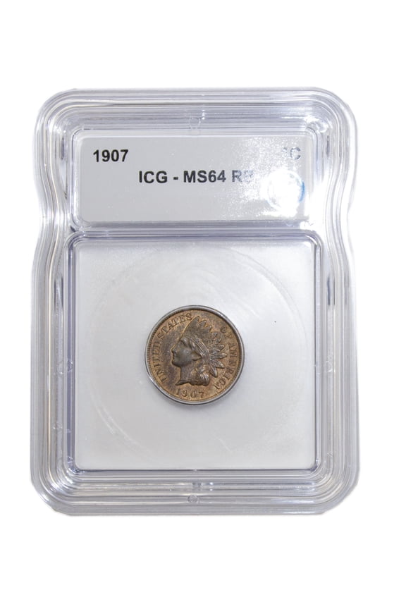 1907 Indian Head Cent ICG MS64 RB - Graded Coin