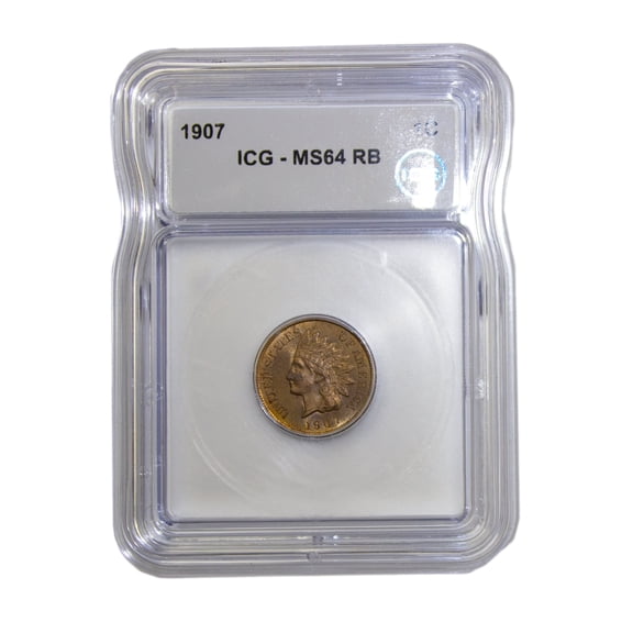 1907 Indian Head Cent ICG MS64 RB - Graded Coin