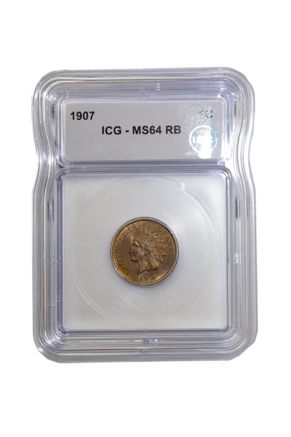 1907 Indian Head Cent ICG MS64 RB - Graded Coin
