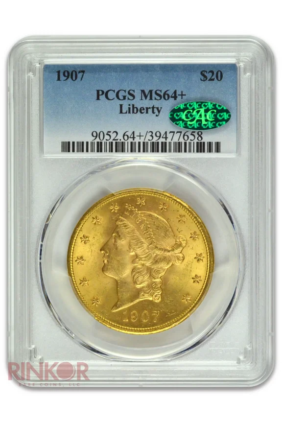 1907 Liberty Head $20 PCGS MS 64+ CAC