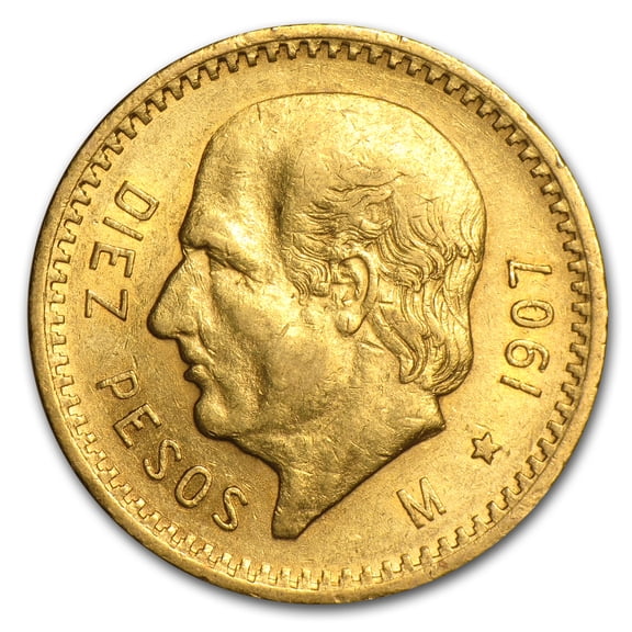 1907 Mexico Gold 10 Pesos XF