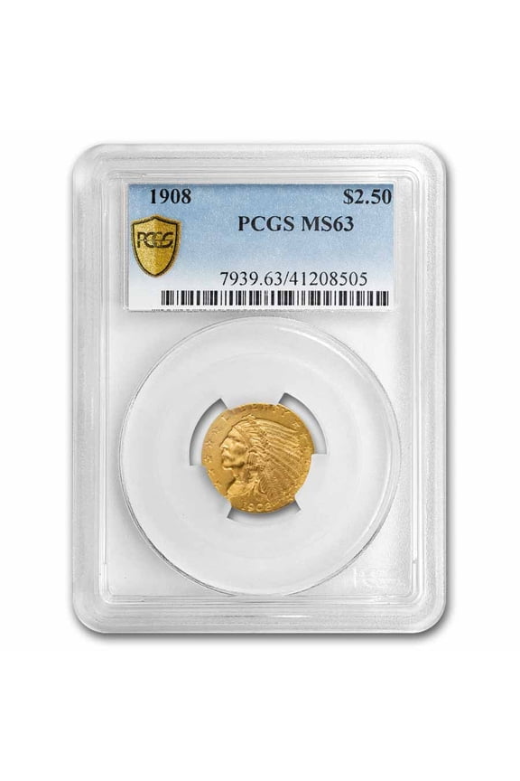 1908 $2.50 Indian Gold Quarter Eagle MS-63 PCGS CAC